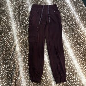Jaanuu Burgundy Scrubs Jogger Pants